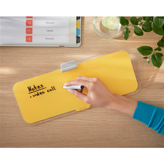 Bloc De Notas De Sobremesa De Cristal Leitz Cosy Amarillo Cálido