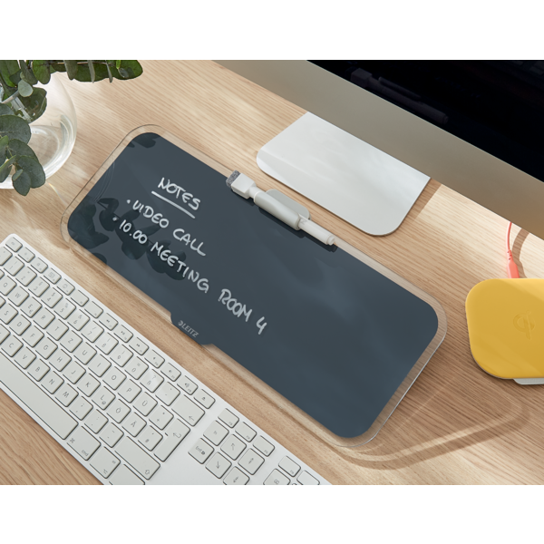 Bloc De Notas De Sobremesa De Cristal Leitz Cosy Gris Terciopelo