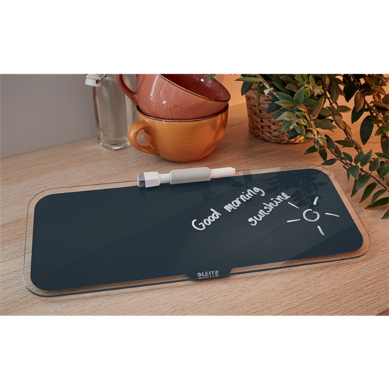 Bloc De Notas De Sobremesa De Cristal Leitz Cosy Gris Terciopelo