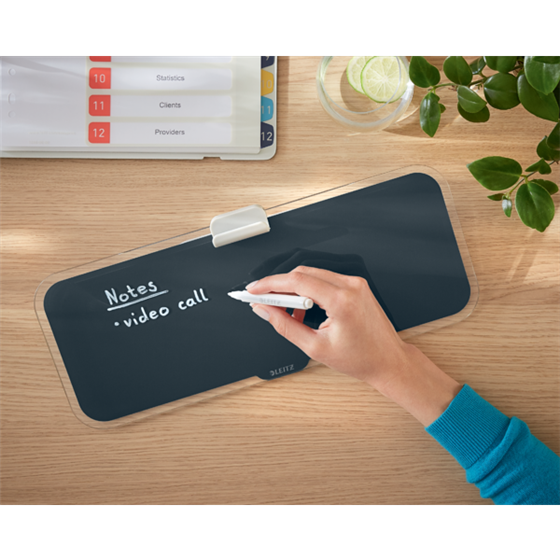 Bloc De Notas De Sobremesa De Cristal Leitz Cosy Gris Terciopelo