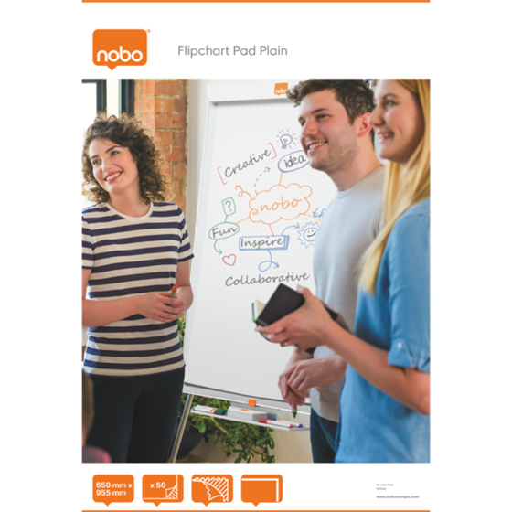 Bloc Liso Para Pizarra Caballete Nobo, 650 × 955 Mm