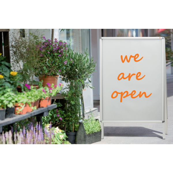 Caballete Publicitario De Doble Cara Tamaño A1 Nobo Plata