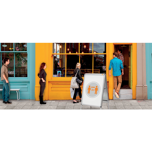 Caballete Publicitario De Doble Cara Tamaño A1 Nobo Plata