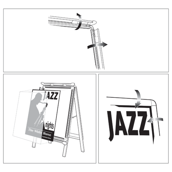 Caballete Publicitario De Doble Cara Tamaño A1 Nobo Plata