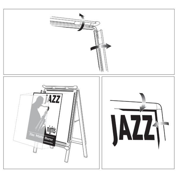 Caballete Publicitario De Doble Cara Tamaño A1 Nobo Plata