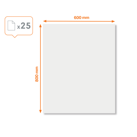 Hojas De Borrado En Seco De 600 × 800 Mm Nobo Instant Blanco