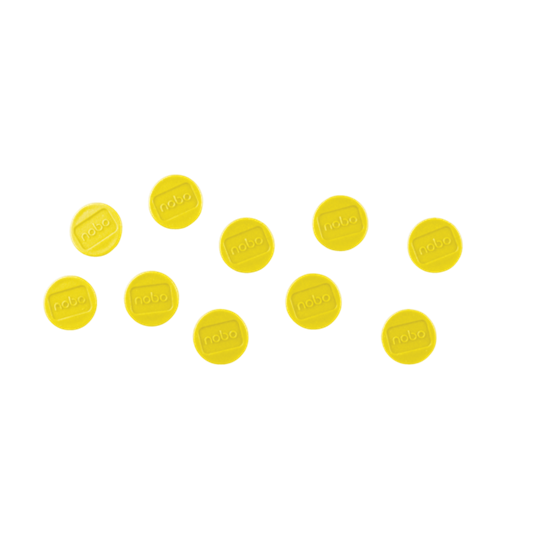 Imanes Magnéticos Para Pizarra Nobo, Paquete De 10 Imanes De Colores De 13 Mm Amarillo