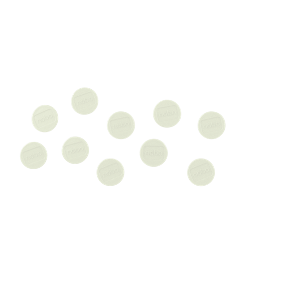 Imanes Magnéticos Para Pizarra Nobo, Paquete De 10 Imanes De Colores De 13 Mm Blanco