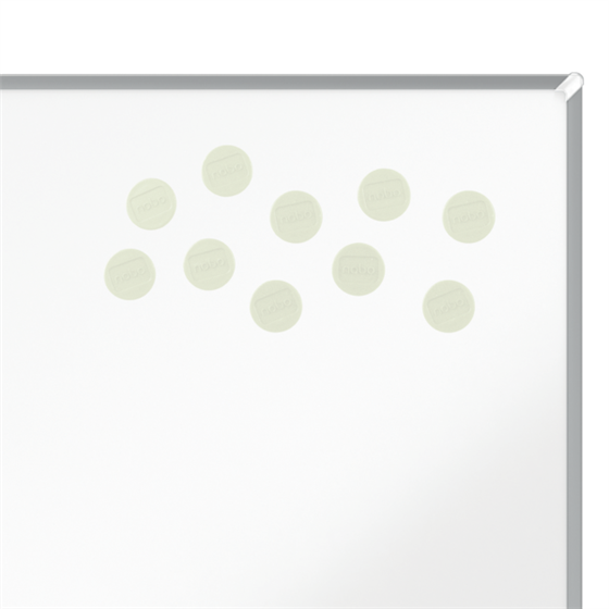 Imanes Magnéticos Para Pizarra Nobo, Paquete De 10 Imanes De Colores De 13 Mm Blanco