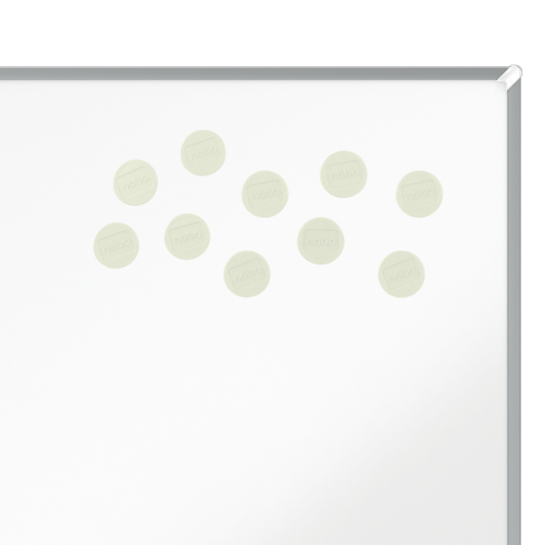 Imanes Magnéticos Para Pizarra Nobo, Paquete De 10 Imanes De Colores De 13 Mm Blanco