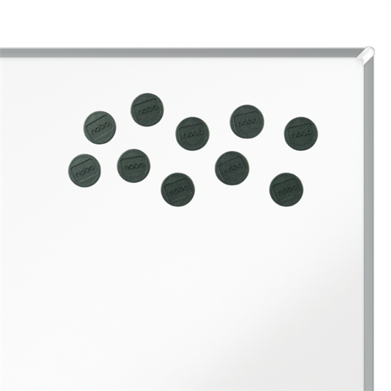 Imanes Magnéticos Para Pizarra Nobo, Paquete De 10 Imanes De Colores De 13 Mm Negro