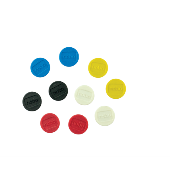 Imanes Magnéticos Para Pizarra Nobo, Paquete De 10 Imanes De Colores De 13 Mm Surtidos