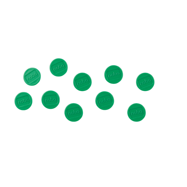 Imanes Magnéticos Para Pizarra Nobo, Paquete De 10 Imanes De Colores De 13 Mm Verde
