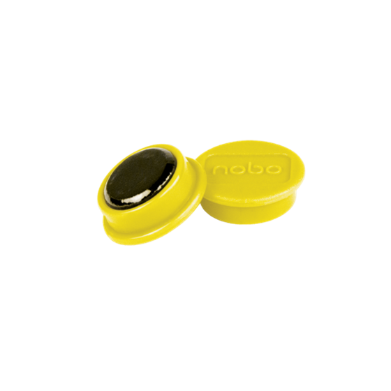 Imanes Magnéticos Para Pizarra Nobo, Paquete De 10 Imanes De Colores De 24 Mm Amarillo