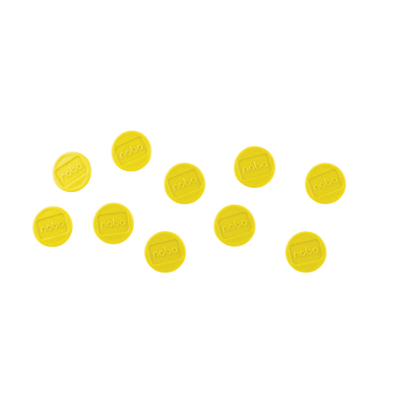 Imanes Magnéticos Para Pizarra Nobo, Paquete De 10 Imanes De Colores De 24 Mm Amarillo