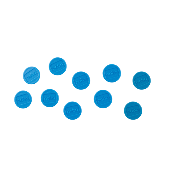 Imanes Magnéticos Para Pizarra Nobo, Paquete De 10 Imanes De Colores De 24 Mm Azul