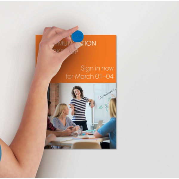 Imanes Magnéticos Para Pizarra Nobo, Paquete De 10 Imanes De Colores De 24 Mm Azul