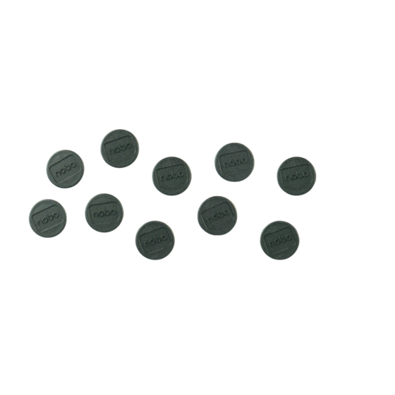 Imanes Magnéticos Para Pizarra Nobo, Paquete De 10 Imanes De Colores De 24 Mm Negro