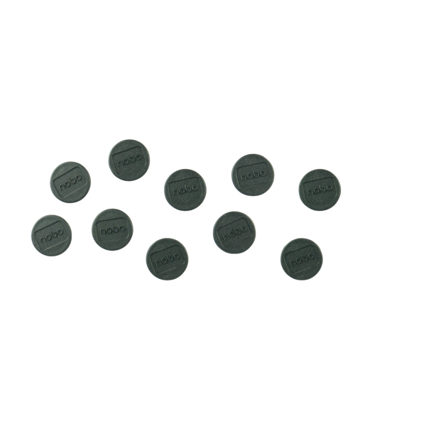 Imanes Magnéticos Para Pizarra Nobo, Paquete De 10 Imanes De Colores De 24 Mm Negro