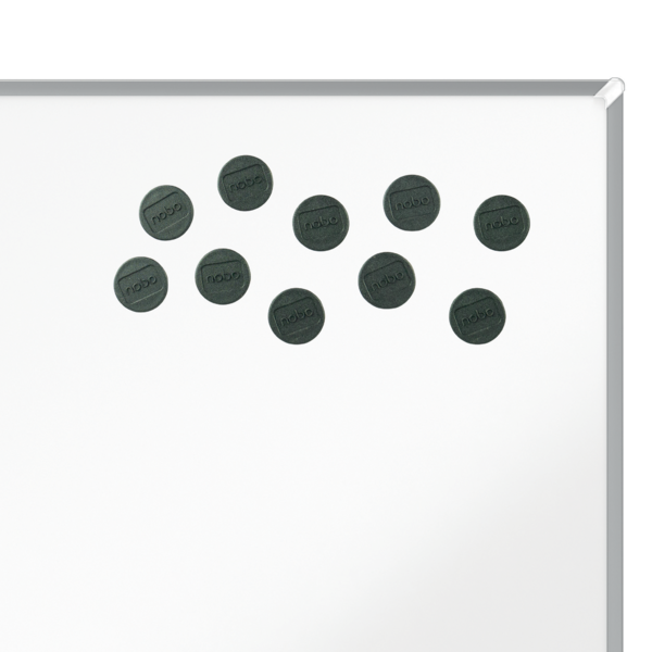 Imanes Magnéticos Para Pizarra Nobo, Paquete De 10 Imanes De Colores De 24 Mm Negro