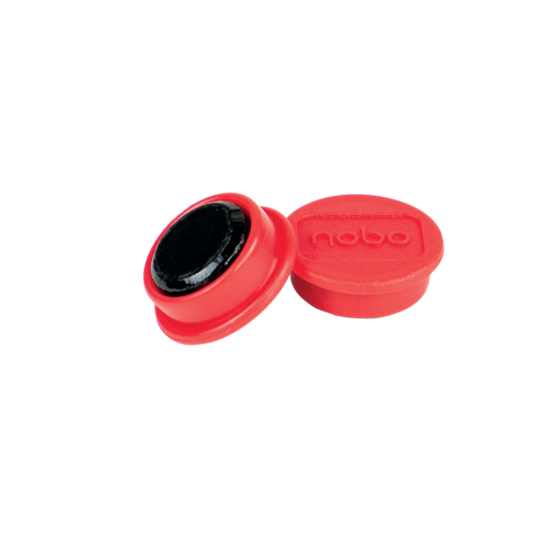 Imanes Magnéticos Para Pizarra Nobo, Paquete De 10 Imanes De Colores De 24 Mm Rojo
