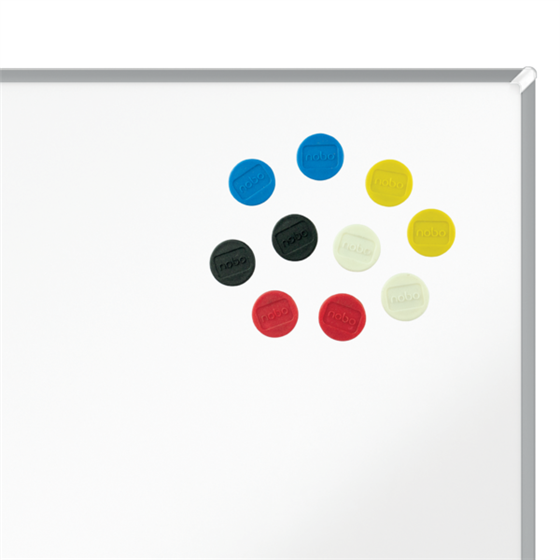 Imanes Magnéticos Para Pizarra Nobo, Paquete De 10 Imanes De Colores De 24 Mm Surtidos
