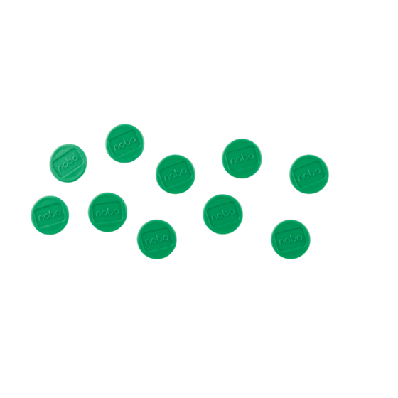 Imanes Magnéticos Para Pizarra Nobo, Paquete De 10 Imanes De Colores De 24 Mm Verde