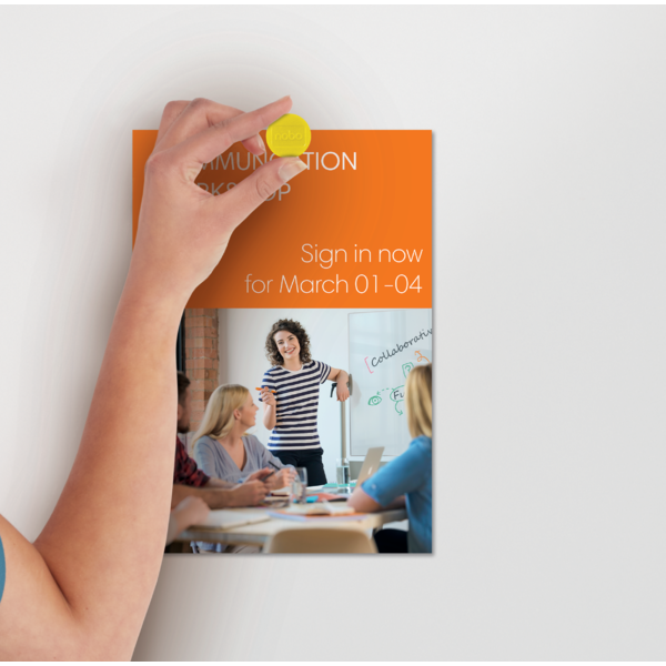 Imanes Magnéticos Para Pizarra Nobo, Paquete De 10 Imanes De Colores De 32Mm Amarillo