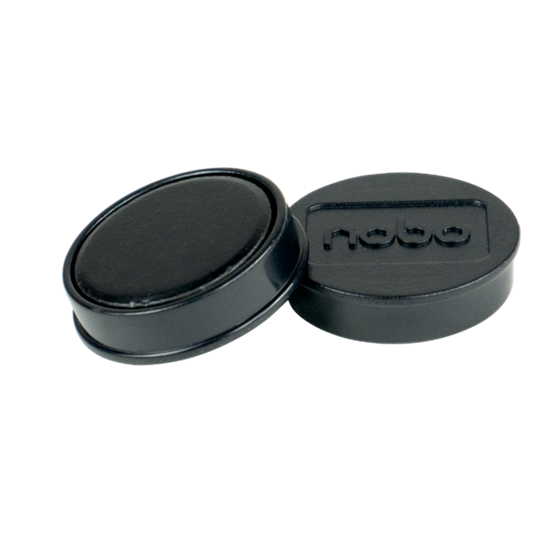 Imanes Magnéticos Para Pizarra Nobo, Paquete De 10 Imanes De Colores De 32Mm Negro