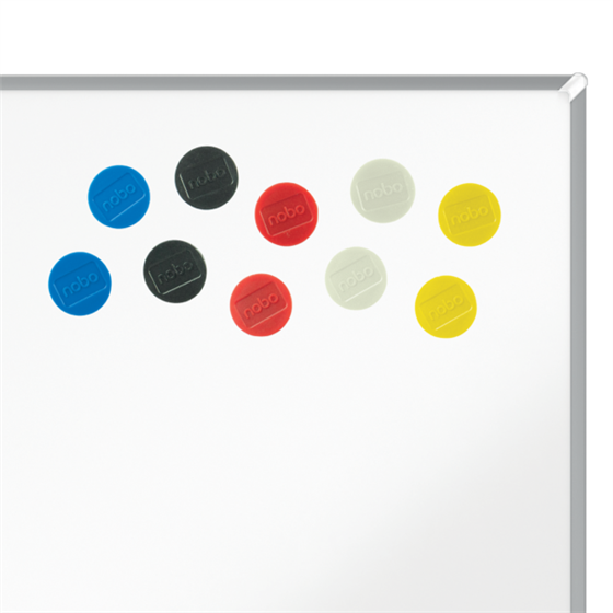 Imanes Magnéticos Para Pizarra Nobo, Paquete De 10 Imanes De Colores De 32Mm Surtidos