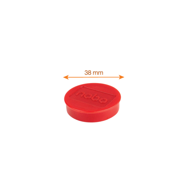 Imanes Magnéticos Para Pizarra Nobo, Paquete De 10 Imanes De Colores De 38Mm Rojo