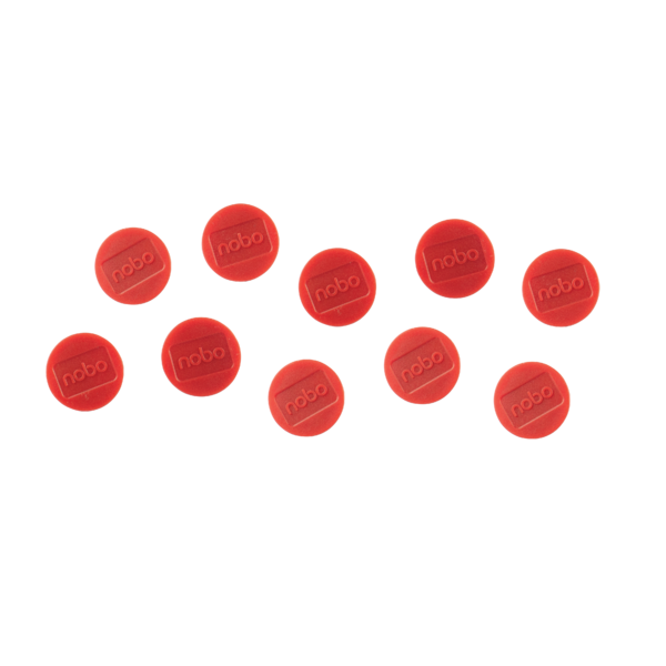 Imanes Magnéticos Para Pizarra Nobo, Paquete De 10 Imanes De Colores De 38Mm Rojo
