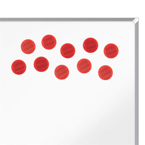 Imanes Magnéticos Para Pizarra Nobo, Paquete De 10 Imanes De Colores De 38Mm Rojo