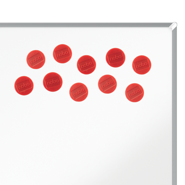 Imanes Magnéticos Para Pizarra Nobo, Paquete De 10 Imanes De Colores De 38Mm Rojo