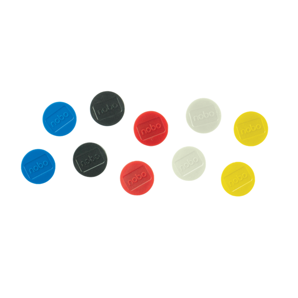 Imanes Magnéticos Para Pizarra Nobo, Paquete De 10 Imanes De Colores De 38Mm Surtidos