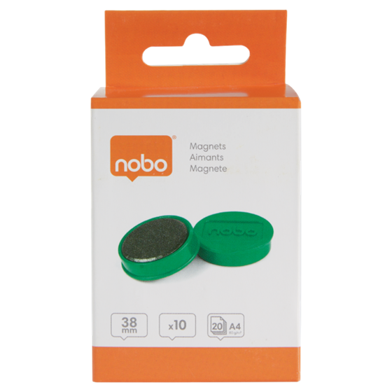 Imanes Magnéticos Para Pizarra Nobo, Paquete De 10 Imanes De Colores De 38Mm Verde