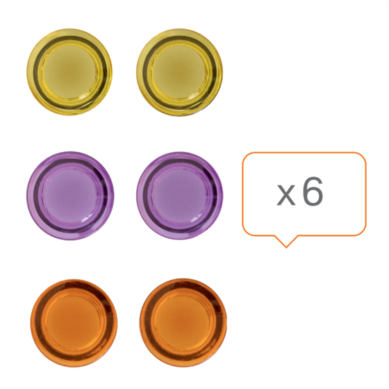 Imanes Magnéticos Para Pizarra Nobo, Paquete De 6 Imanes De Colores De 30Mm Surtidos