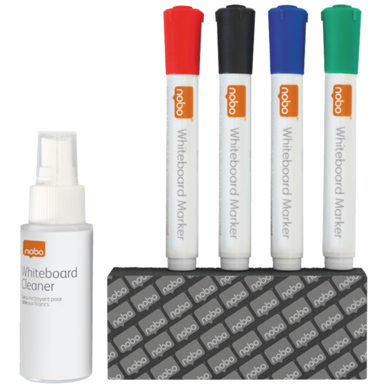 Kit Básico De Accesorios Para Pizarra Blanca De Borrado En Seco De Nobo