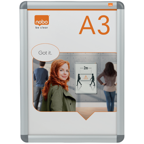 Marco Publicitario Tamaño A3 Nobo Plata