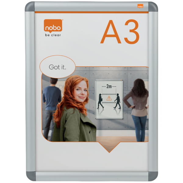 Marco Publicitario Tamaño A3 Nobo Plata