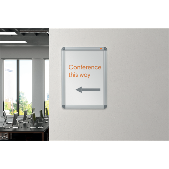 Marco Publicitario Tamaño A4 Nobo Plata