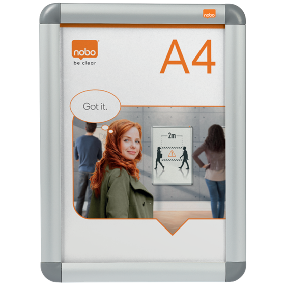 Marco Publicitario Tamaño A4 Nobo Plata