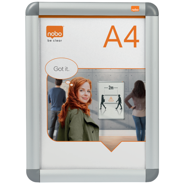 Marco Publicitario Tamaño A4 Nobo Plata