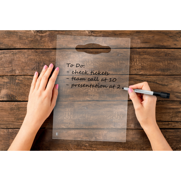 Mini Bloc De Notas De Escritorio A4 De Pizarra Blanca Portátil De Acrílico Transparente Nobo Transparente