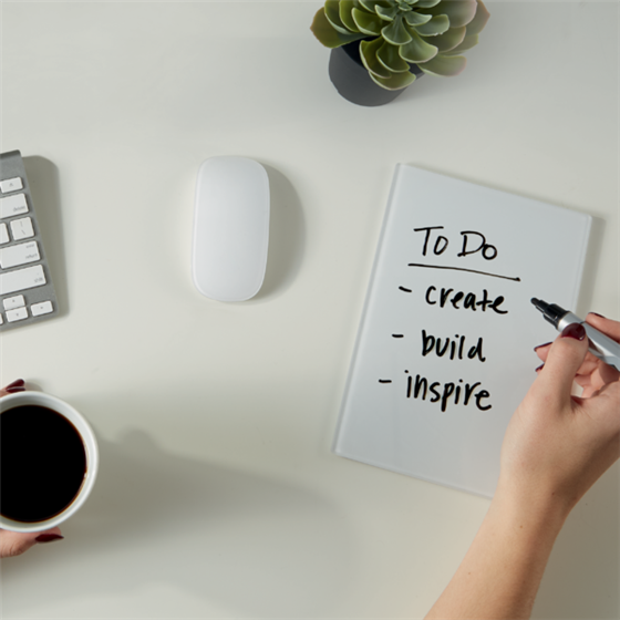 Mini Blocs De Notas De Pizarra Blanca De Cristal  Nobo 230X152Mm, Paquete De 2 Blanco