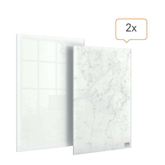 Mini Blocs De Notas De Pizarra Blanca De Cristal  Nobo 230X152Mm, Paquete De 2 Blanco