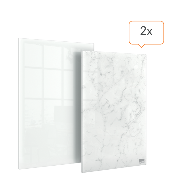 Mini Blocs De Notas De Pizarra Blanca De Cristal  Nobo 230X152Mm, Paquete De 2 Blanco