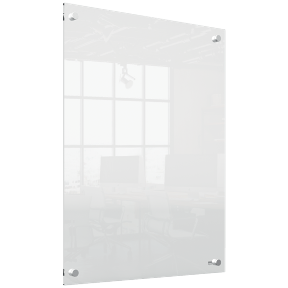 Mini Pizarra Blanca Acrílica Transparente Nobo De 600X450 Mm Montada En La Pared Transparente