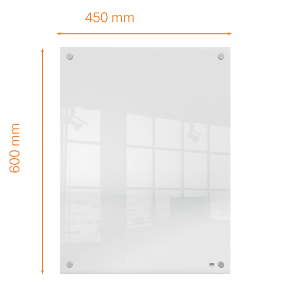 Mini Pizarra Blanca Acrílica Transparente Nobo De 600X450 Mm Montada En La Pared Transparente