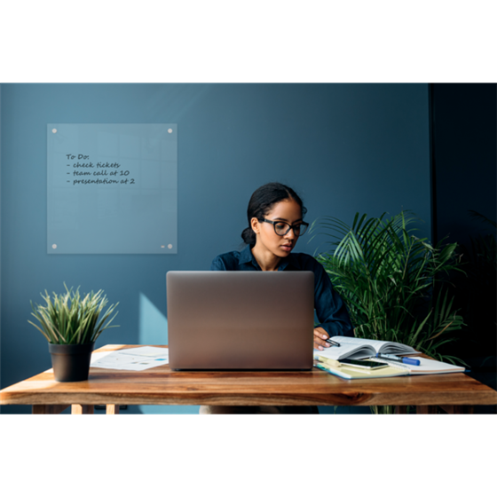 Mini Pizarra Blanca Acrílica Transparente Nobo De Pared 300X300 Mm Transparente